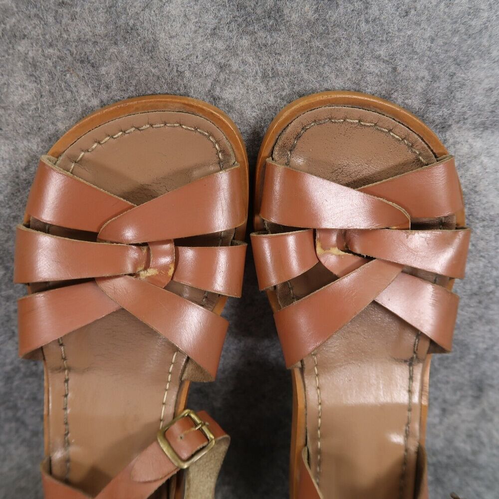 Salt Water Shoes Womens 5 Sandals Classic Leather Hand Stitched Water Friendly - Picture 7 of 13